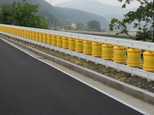 Giá tốt Rào chắn bảo vệ lăn màu vàng có cuộn EVA và bảng xây dựng thép Q235 Độ cao 1,2m lý tưởng cho hàng rào an toàn tạm thời trực tuyến