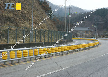 ISO 9001 Pu Foam Foller Of Yellow Road Crash Barrier 350 * 500MM